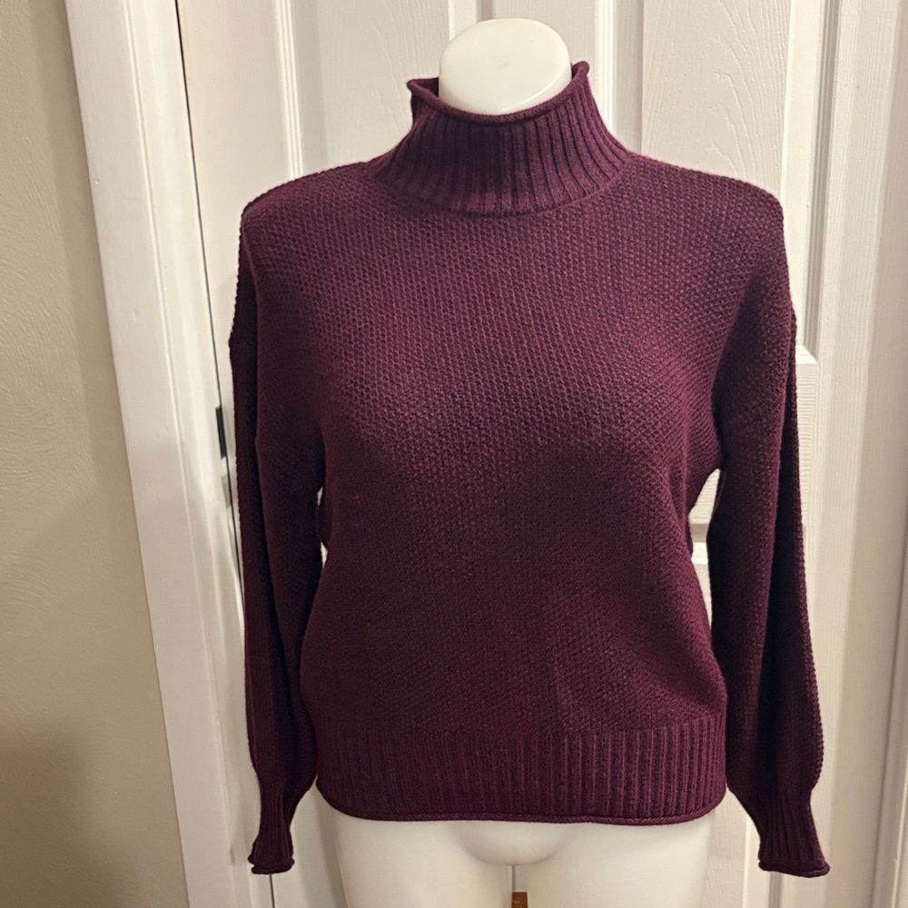 Nine West Deep Wine Turtleneck Sweater